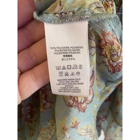 Free People Golden Age Printed Top‎ Tiered Floral Smocked Blouse XS - Picture 5 of 6